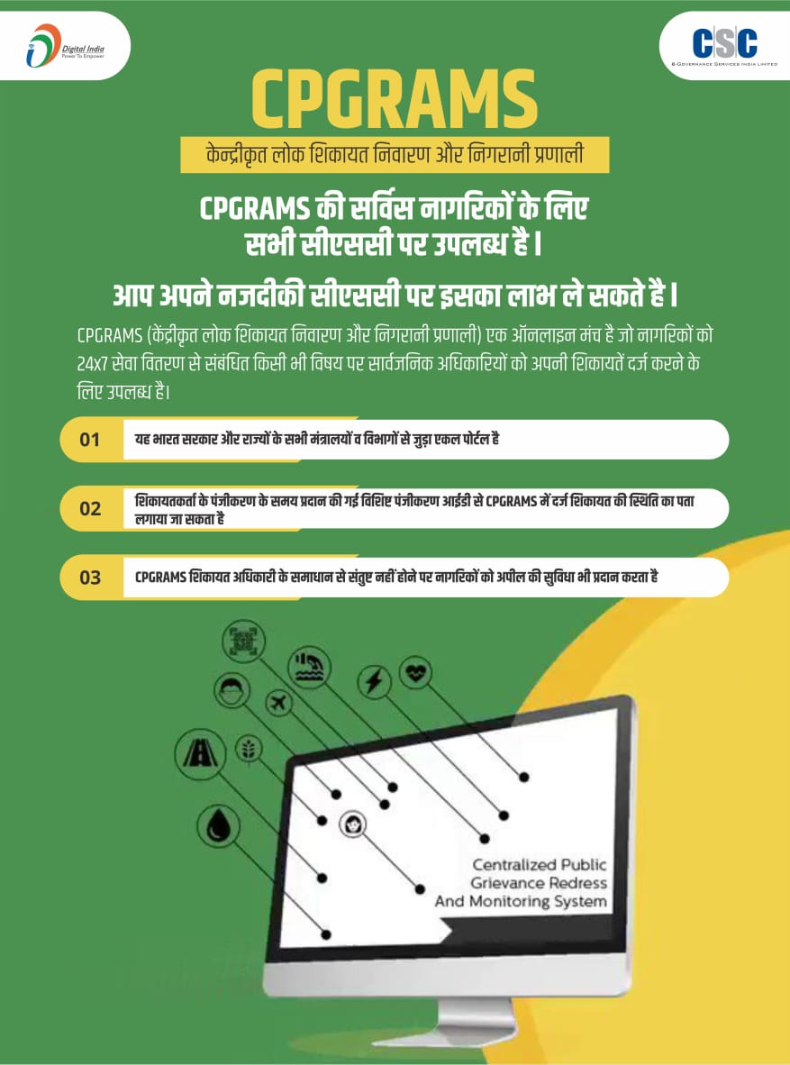 Process Flow of CPGRAMS service through CSC